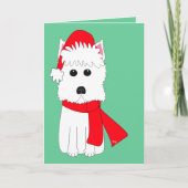 Cartes Pour Fêtes Annuelles hiver Westie (Devant)