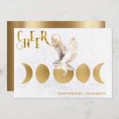 Cartes Pour Fêtes Annuelles Hivernal Chouette Joyeuses Fêtes de Noël (Devant / Derrière)