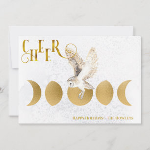 Cartes Pour Fêtes Annuelles Hivernal Chouette Joyeuses Fêtes de Noël