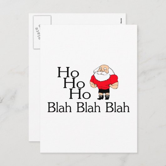 Cartes Pour Fêtes Annuelles Ho Ho Blah Blah Blah Noël (Devant / Derrière)