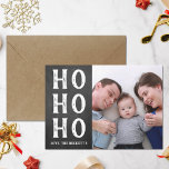 Cartes Pour Fêtes Annuelles HO HO | Chalkboard Christmas Holiday Photo<br><div class="desc">These fun and modern holiday photo cards are perfect for emission out to family and friends this Christmas.</div>