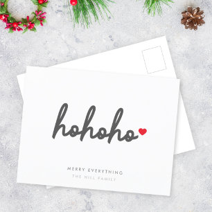 Cartes Pour Fêtes Annuelles Ho Ho Christmas Heart Modern Minimalist