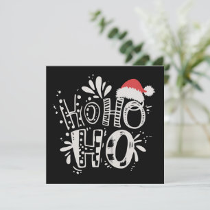 Cartes Pour Fêtes Annuelles HO HO HO Chapeau de Père Noël de Noël de Famille d