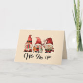 Cartes Pour Fêtes Annuelles Ho Ho Ho ! Gnomes mignons voeux de Noël (Devant)