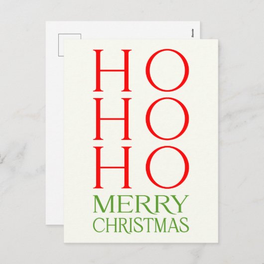 Cartes Pour Fêtes Annuelles Ho Ho Ho Joyeux Noël (Devant / Derrière)