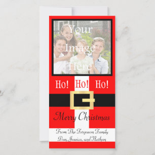 Cartes Pour Fêtes Annuelles Ho ho ho Merry Christmas Père Noël Suit Photocard