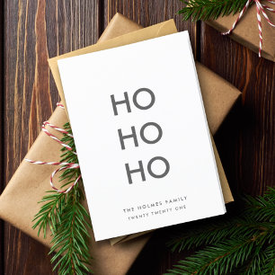 Cartes Pour Fêtes Annuelles Ho Ho Ho Mini nettoyage simple Noël blanc