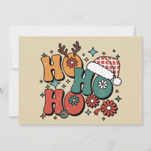 Cartes Pour Fêtes Annuelles Ho Ho Ho Noël Chapeau de Père Noël Xmas Groovy