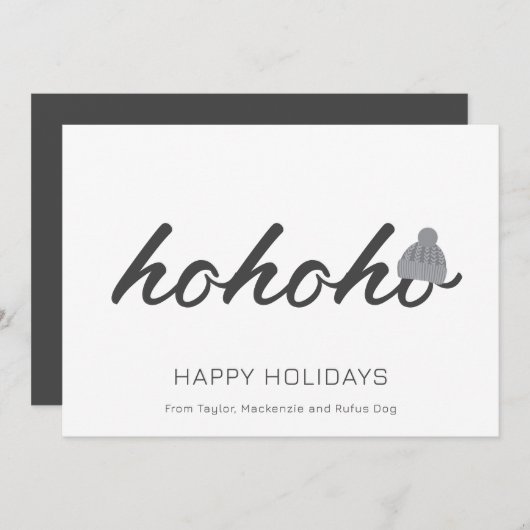 Cartes Pour Fêtes Annuelles Ho Ho Ho Noël personnalisé (Devant / Derrière)