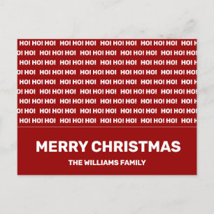 Cartes Pour Fêtes Annuelles Ho Ho Ho Noël Rouge Blanc Typographie Minimale Ho