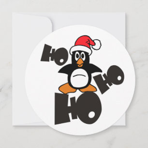 Cartes Pour Fêtes Annuelles Ho Ho Ho - Penguin - joyeux noël + votre texte