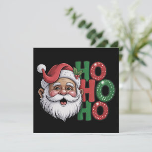 Cartes Pour Fêtes Annuelles Ho Ho Ho Père Noël Noir Vintage Pailleté Amusant