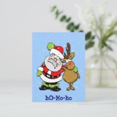 Cartes Pour Fêtes Annuelles ho-ho-ho Père Noël & Rudy (Debout devant)