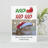 Cartes Pour Fêtes Annuelles Ho Ho Ho Père Noël Sleigh (Debout devant)