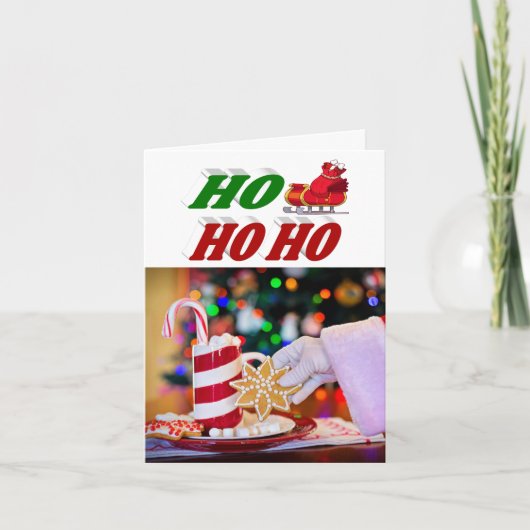 Cartes Pour Fêtes Annuelles Ho Ho Ho Père Noël Sleigh Noël typographie (Devant)