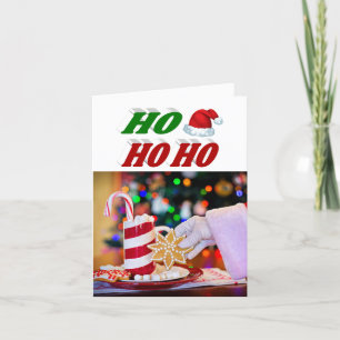 Cartes Pour Fêtes Annuelles Ho Ho Ho Santa Hat Noël typographie photo