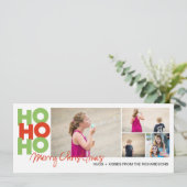 Cartes Pour Fêtes Annuelles Ho Ho Ho x4 ! (Debout devant)