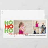Cartes Pour Fêtes Annuelles Ho Ho Ho x4 ! (Devant / Derrière)