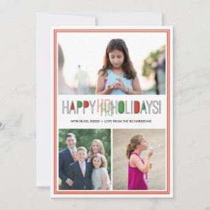Cartes Pour Fêtes Annuelles Ho Ho Holidays x3