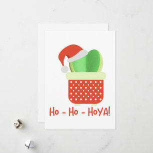 Cartes Pour Fêtes Annuelles Ho-Ho-Hoya mignon Noël Père Noël Hoya Plante