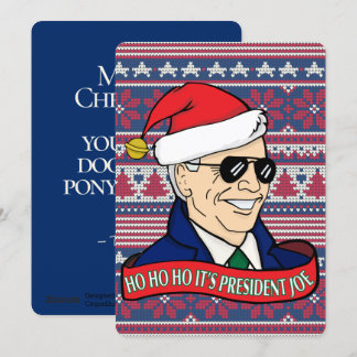 Cartes Pour Fêtes Annuelles Ho Ho Son Président Joe Funny Flat Biden Noël