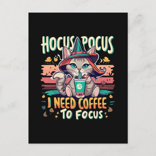 Cartes Pour Fêtes Annuelles Hocus Focus - J'ai besoin de café pour me concentr (Devant)