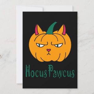 Cartes Pour Fêtes Annuelles Hocus pawcus Halloween citrouille ginger cat magie