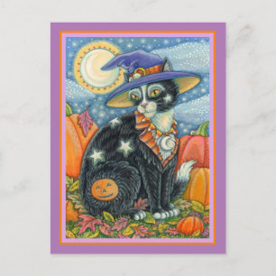 CARTES POUR FÊTES ANNUELLES HOCUS POCUS NOIR CAT WITCH & MOUSE HALLOWEEN