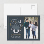 Cartes Pour Fêtes Annuelles HOGWARTS™ Snow Globe - Joyeuses fêtes - Photo (Devant / Derrière)