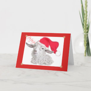 Cartes Pour Fêtes Annuelles HoHoHo Angora Noël de chèvre