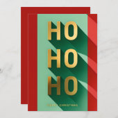 Cartes Pour Fêtes Annuelles HOHOHO Joyeux Noël (Devant / Derrière)