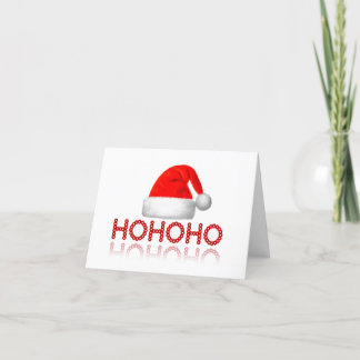 Cartes Pour Fêtes Annuelles HoHoHo Simple Chapeau de Père Noël Rouge Blanc