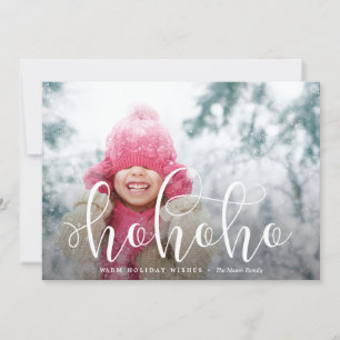 Cartes Pour Fêtes Annuelles HoHoHo White Overlay photo de vacances