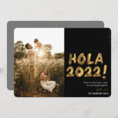 Cartes Pour Fêtes Annuelles Hola 2022 Gold Nouvel An Être Ensemble Photo (Devant / Derrière)