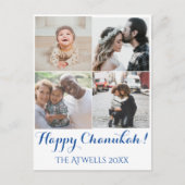 Cartes Pour Fêtes Annuelles Holiday 4 Photos Happy Chanukah Family White (Devant)