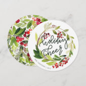 CARTES POUR FÊTES ANNUELLES HOLIDAY CHEER (Devant / Derrière)