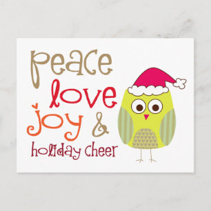 Cartes Pour Fêtes Annuelles Holiday Cheer Owl, Post Card