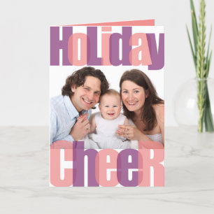 Cartes Pour Fêtes Annuelles Holiday Cheer rose violet superposition de Noël ph