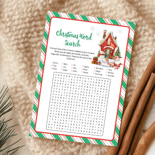 Cartes Pour Fêtes Annuelles Holiday Christmas Party Word Search Game