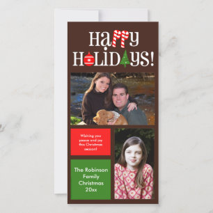 Cartes Pour Fêtes Annuelles Holiday Color Block 2