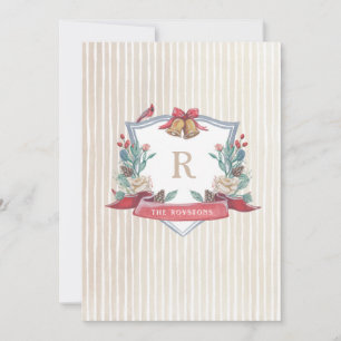 Cartes Pour Fêtes Annuelles Holiday Crest - Family Monogram - Christmas Card