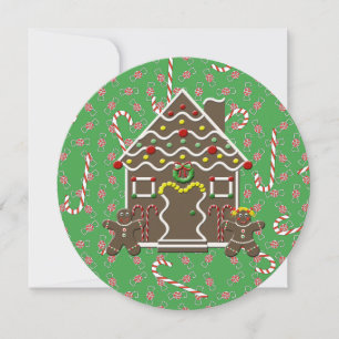 Cartes Pour Fêtes Annuelles Holiday Gingerbread House Sweet Wishes