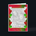 Cartes Pour Fêtes Annuelles Holiday Hearts Tall (photo frame)<br><div class="desc">A holiday greeting card frame with heart!</div>