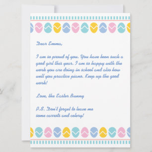 Cartes Pour Fêtes Annuelles Holiday Letter from the Easter Bunny