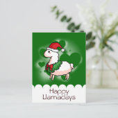 Cartes Pour Fêtes Annuelles Holiday Llama Elf (Debout devant)