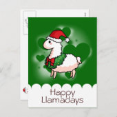 Cartes Pour Fêtes Annuelles Holiday Llama Elf (Devant / Derrière)