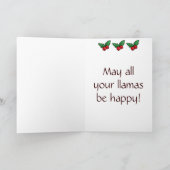 Cartes Pour Fêtes Annuelles Holiday Llama Elf (Intérieur)