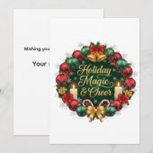 Cartes Pour Fêtes Annuelles Holiday Magic & Cheer Festive Christmas (Devant / Derrière)