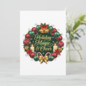 Cartes Pour Fêtes Annuelles Holiday Magic & Cheer Festive Christmas (Debout devant)