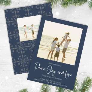 Cartes Pour Fêtes Annuelles Holiday Peace Jove Love Elegant Snowflakes 2 Photo